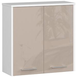 Ak furniture Závěsná koupelnová skříňka Fin 60 cm bílá/cappuccino lesk