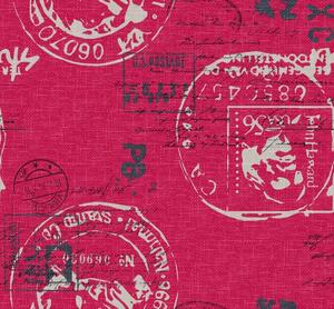 Metráž dekorační látka - Oxa 32013-004 Stamps červená