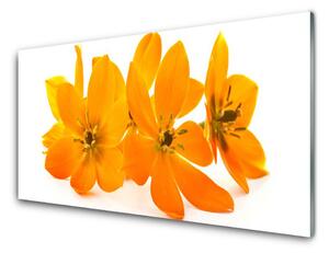 Kuchyňský skleněný panel Oranžové Květiny 140x70 cm