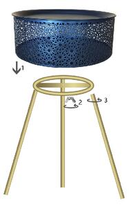 Mauro Ferretti Kulatý odkládací stolek Baram, 35x50 cm, černá/zlatá
