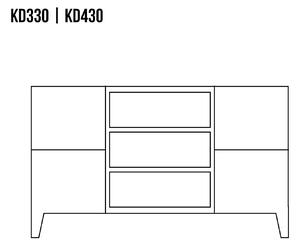 KD330 dřevěná komoda z dubu Drewmax (Kvalitní nábytek z dubového masivu)
