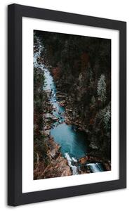 Plakát Řeka v lese Barva rámu: Černá, Rozměry: 20 x 30 cm