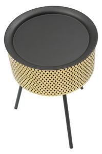Mauro Ferretti Kulatý odkládací stolek Helin, 35x50 cm, zlatá/černá