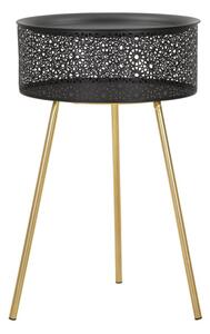 Kulatý odkládací stolek Baram, 40x65 cm, černá/zlatá