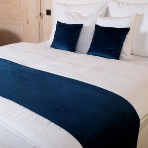 Biante Sametový přehoz/běhoun na postel Velvet Premium SVP-036 Námořnická modrá 50x220 cm