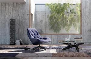 Modro fialové sametové otočné lounge křeslo Miotto Falcone