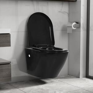 Závěsné WC bez okraje keramické černé