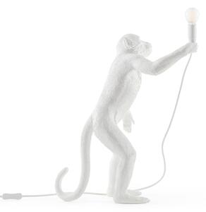 LED deko stolní lampa Monkey Lamp, bílá, stojící