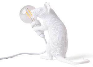 LED deko stolní lampa Mouse Lamp USB sedící bílá