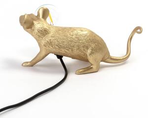 LED deko stolní lampa Mouse Lamp USB ležící zlatá