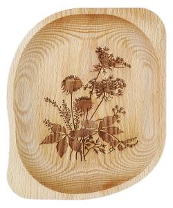 AMADEA Dřevěná miska obdelník s gravírem, masivní dřevo, 23,5 cm