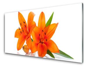Kuchyňský skleněný panel Oranžové Květiny 120x60cm