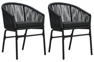 Zahradní židle 2 ks černé PE ratan