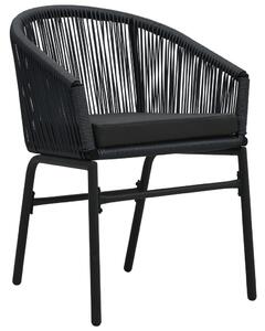 Zahradní židle 2 ks černé PE ratan