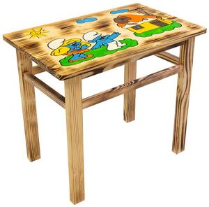 Bestent Dětský dřevěný stolek Šmoulové