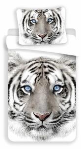 Povlečení bavlna fototisk Tygr bílý - 140/200 + 70/90