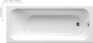 Ravak - Akrylátová obdélníková vana Chrome Slim, 150x70 cm - bílá