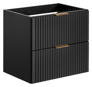 Závěsná skříňka pod umyvadlo - ADEL 82-60 black, šířka 60 cm, matná černá/šedá