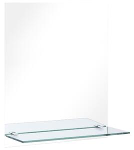 Nástěnné zrcadlo s policí 20 x 40 cm tvrzené sklo