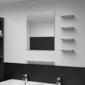 Nástěnné zrcadlo s 5 poličkami stříbrné 50 x 60 cm
