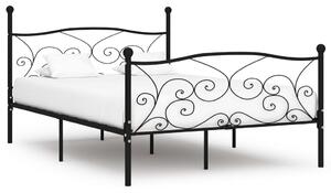 Rám postele s laťkovým roštem černý kov 120 x 200 cm