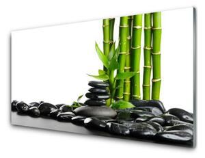 Kuchyňský skleněný panel Bambus Kameny Umění 125x50 cm