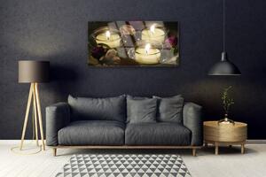 Obraz na skle Svíčky Umění 140x70 cm