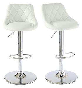 2 ks barových židlí s opěradlem, 2 barvy - bílá