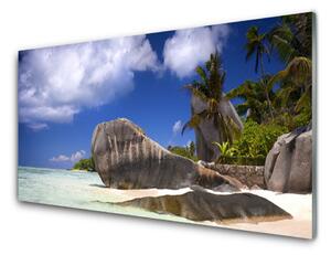 Kuchyňský skleněný panel Skály Pláž Krajina 140x70 cm