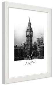 Plakát Legendární Big Ben Barva rámu: Bílá, Rozměry: 30 x 45 cm