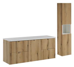 Comad Koupelnová sestava Nova Oak I se skříňkami 140 cm dub evoke/bílá