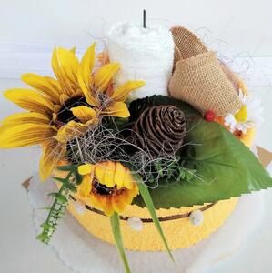 Textilní dort jednopatrový Slunečnice