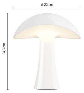 Louis Poulsen LED stolní lampa Rumee 220, bílá, IP44, stmívatelný, Bílá / opál, Obývací pokoj / jídelna, Plast, Skandinávský