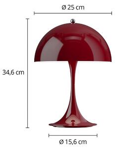 Louis Poulsen Akumulátorová lampa Panthella PORTABLE 250 vínově červená, stmívatelný, Červená, Obývací pokoj / jídelna, Plast, Moderní