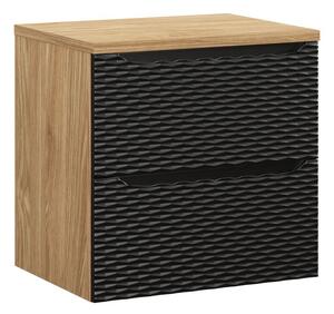 Comad Závěsná skříňka Ocean s deskou 60 cm černá/dub olejovaný