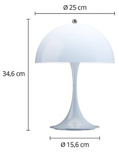 Louis Poulsen Akumulátorová lampa Panthella PORTABLE 250 světle modrá IP44, stmívatelný, Modrá, Obývací pokoj / jídelna, Plast, Moderní