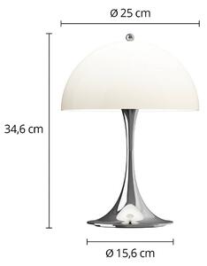 Louis Poulsen Akumulátorová lampa Panthella PORTABLE 250 chrom/béžová, stmívatelný, Chrom / stříbro, Obývací pokoj / jídelna, Plast, Moderní