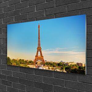 Obraz na skle Eiffelová Věž Paříž 100x50 cm