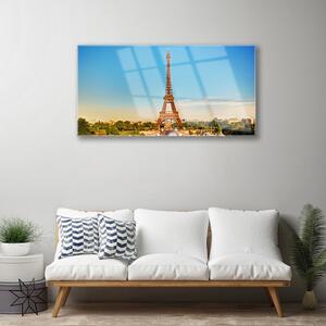 Obraz na skle Eiffelová Věž Paříž 100x50 cm