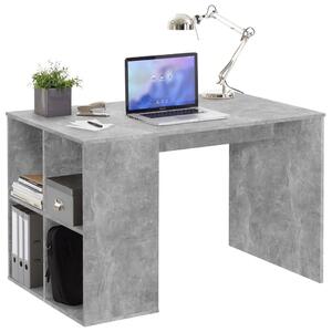 FMD Psací stůl s bočními policemi 117 x 73 x 75 cm betonově šedý