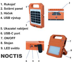 Solární světlo s powerbankou NOCTIS/LED 10W/IP54/6000K
