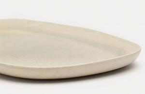 Béžový keramický talíř Kave Home Lauriana 25 x 11 cm