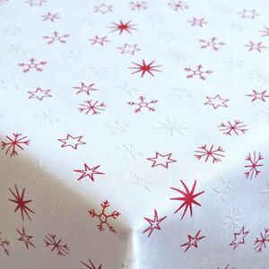 Vánoční ubrus - Hvězdičky červeno/bílé