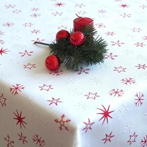 Vánoční ubrus - Hvězdičky červeno/bílé