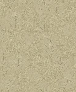 Vliesová tapeta na zeď, okrová, zlatá, listy, puntíky, AN28261, Antibes, Decoprint