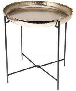 Konferenční stolek Home Styling Collection kulatý 35 x 35 x 36 cm černý, zlatý