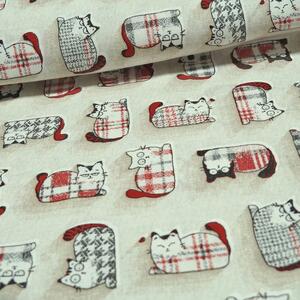 Metráž dekorační látka - bavlna Cats