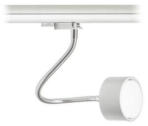 PIXIE na husím krku pro tříokr. lištu stříbrnošedá chrom 230V GX53 7W - RED - DESIGN RENDL