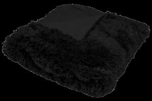 Luxusní deka s dlouhým vlasem ČERNÁ - 150/200 (rozměr: 150 x 200 cm)