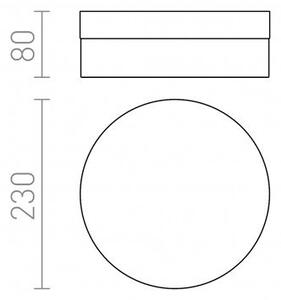 AWE 23 stropní matný nikl 230V LED 14W IP44 3000K - RED - DESIGN RENDL